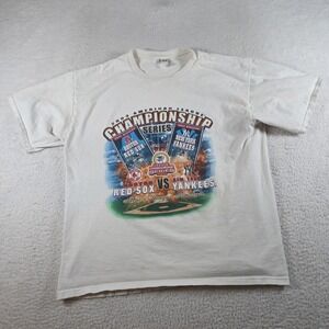 Vintage MLB 2003 Championship Tshirt New York Yankees Red Sox Baseball Size XL